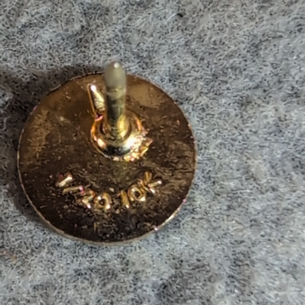 Vintage 1/20 10KT Gold Filled Lamp of Knowledge Nursing Enamel Lapel Pins Set 2 - Picture 3 of 5